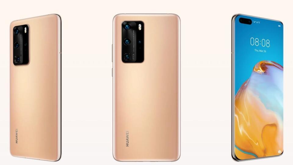 Huawei P40 Pro v zlatej farbe