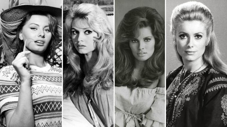 Sophia Loren, Brigitte Bardot, Raquel Welch,Catherine Deneuve