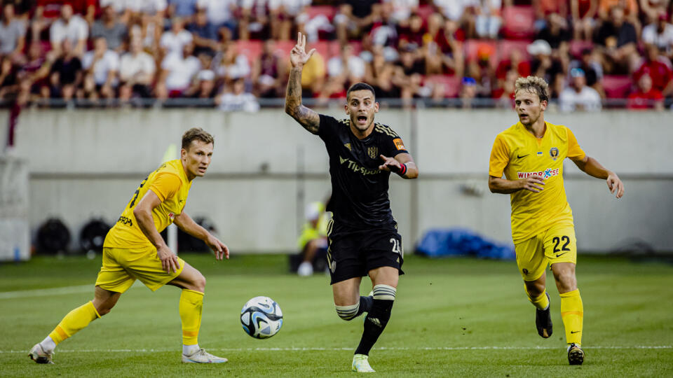 Počas prvého zápasu play-off Európskej konferenčnej ligy UEFA medzi FC Spartak Trnava a SC Dnipro-1.