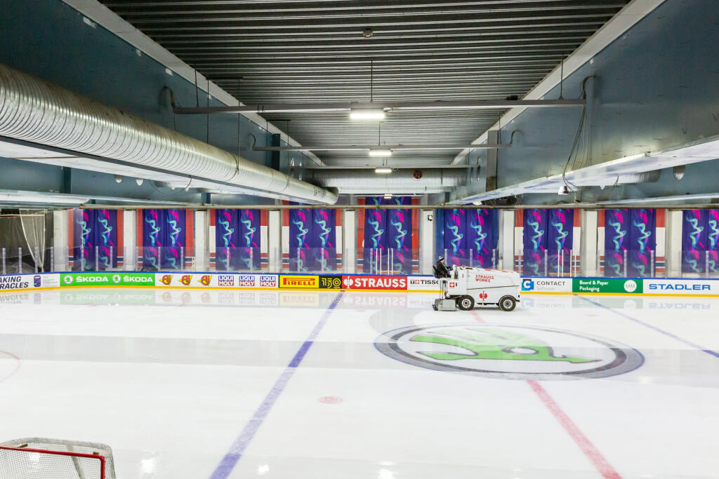 Na snímke je tréningová hala v helsinkej Ice Hall, ktorá sa nachádza pod úrovňou zeme.