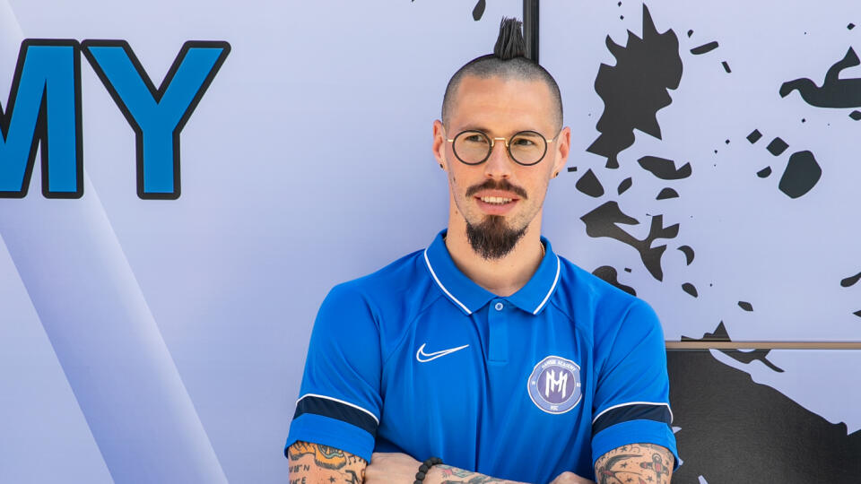Tlačová konferencia k ukončeniu reprezentačnej kariéry Marka Hamšíka. Na fotke je Marek Hamšík.