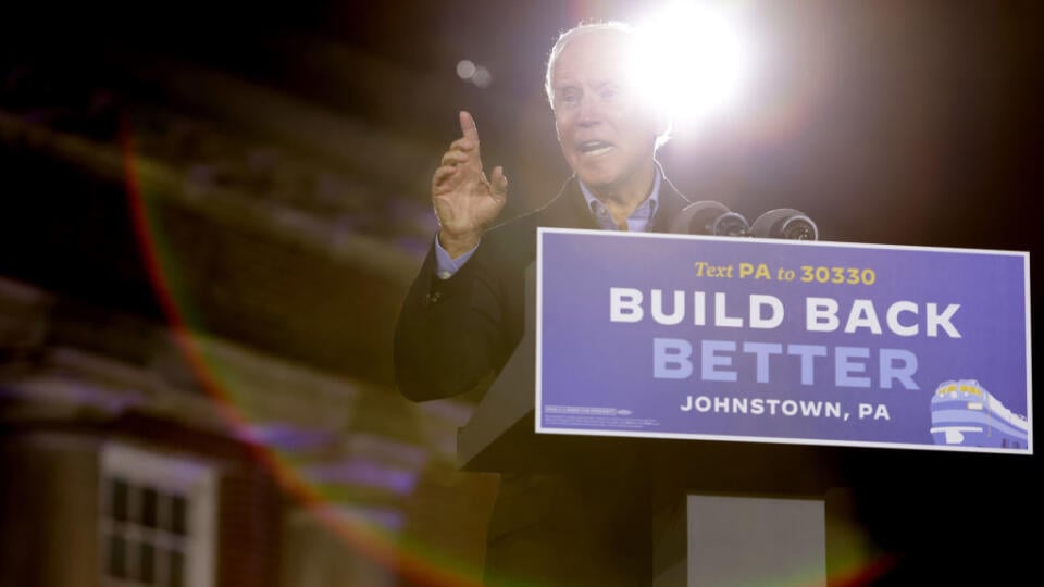 Democratic Presidential Nominee Joe Biden Holds Train Campaign Tour Of OH And PA