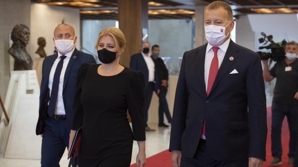 Prezidentka Zuzana Čaputová predseda NR SR Boris Kollár.