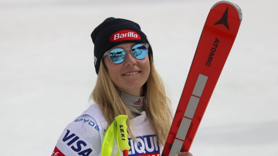WA 37 Courchevel/Meribel - Američanka Mikaela Shiffrinová sa usmieva v cieli po finále super-G Svetového pohára alpských lyžiarok vo francúzskom stredisku Courchevel/Meribel vo štvrtok 17. marca 2022. Shiffrinová skončila na druhom mieste a získala svoj už štvrtý veľký glóbus celkovej víťazky Svetového pohára. FOTO TASR/AP
United States' Mikaela Shiffrin celebrates in the finish line of an alpine ski, women's World Cup Finals super-G, in Courchevel, France, Thursday, March 17, 2022. (AP Photo