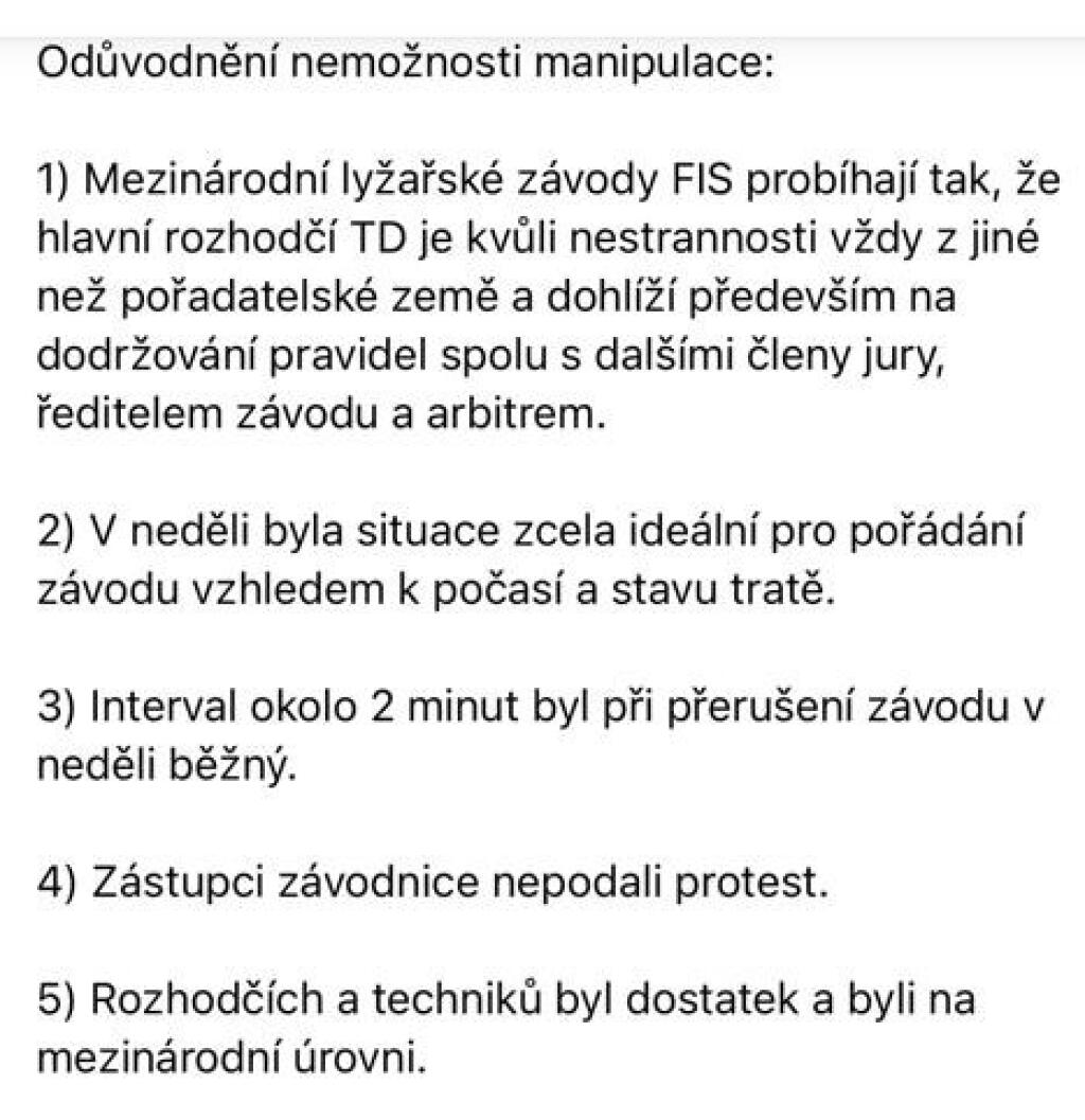 Brat Petry Vlhovej sa napísal na sociálne siete vyjadrenie technického delegáta pretekov.