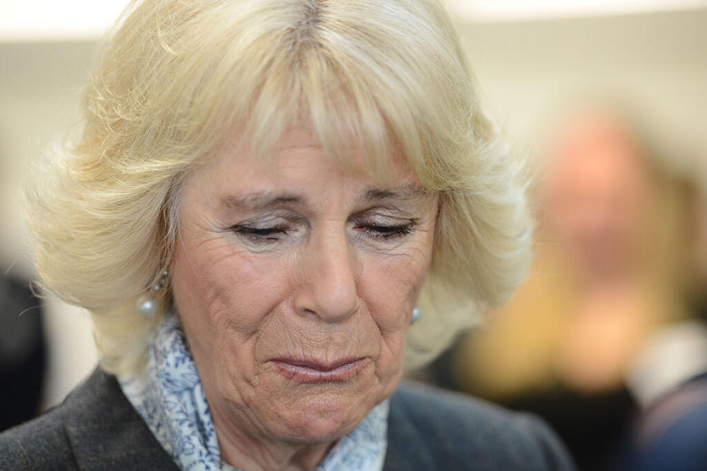 Vojvodkyňa Camilla počas návštevy obetí domáceho násilia.