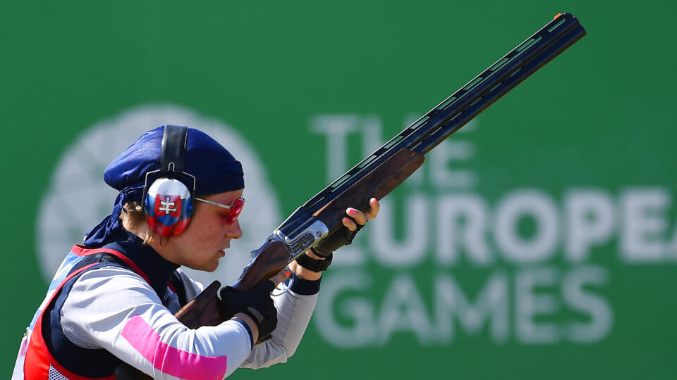 Slovenská reprezentantka v športovej streľbe   Zuzana Rehák - Štefečeková vo finále trapu na II. Európskych hrách v Minsku 23. júna 2019. FOTO TASR - Michal Svítok 
