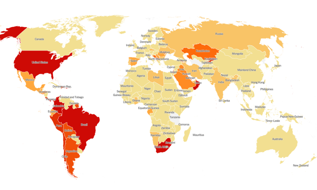 Globálne rozšírenie Covid-19
