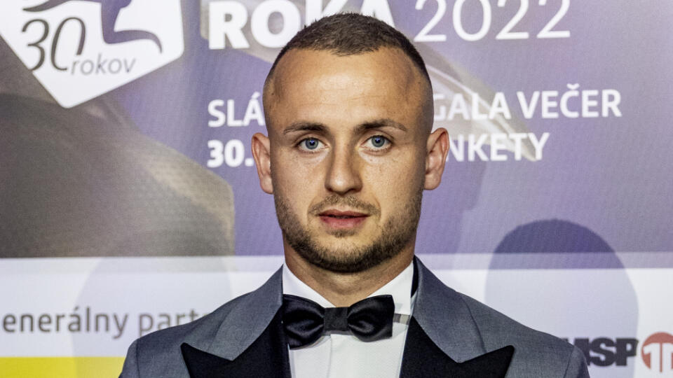 Odovzdávanie cien Futbalista roka 2022 v hoteli Senec. Na snímke je Stanislav Lobotka.
