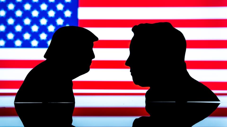 Donald,Trump,And,Elon,Musk,Silhouettes,In,Front,Of,Usa