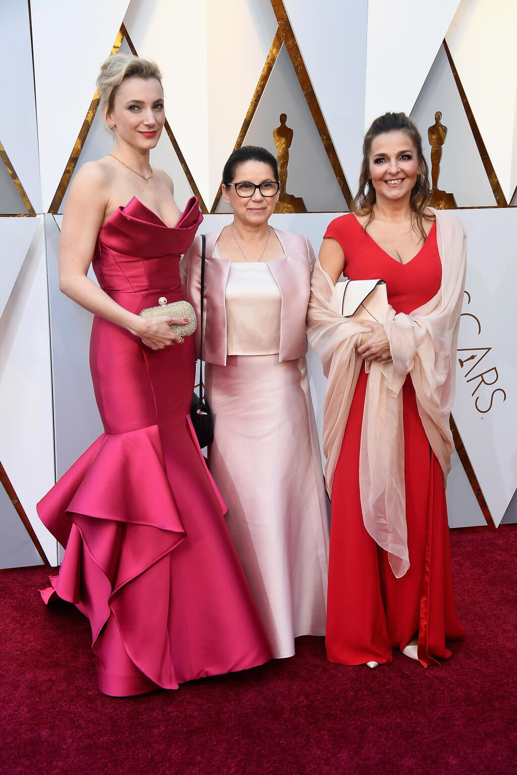 HOLLYWOOD, CA - MARCH 04: (L-R) Alexandra Borbely, Ildiko Enyedi, and Monika Mecs attend the 90th Annual Academy Awards at Hollywood & Highland Center on March 4, 2018 in Hollywood, California. (Photo by Frazer Harrison/Getty Images)