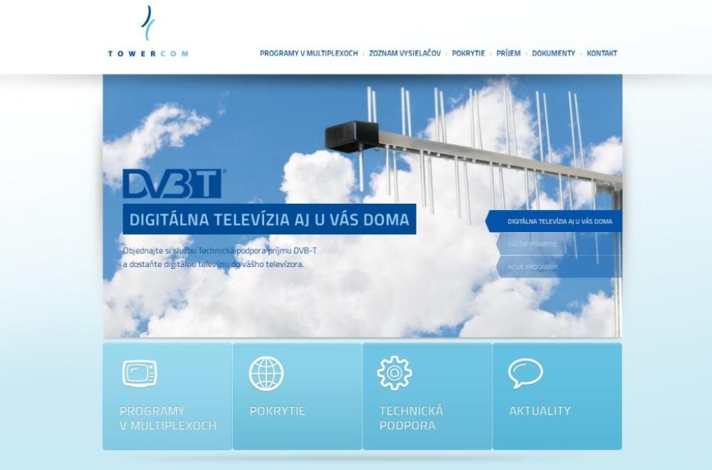 Towercom má nový web k DVB-T, zaviedol aj službu technickej podpory