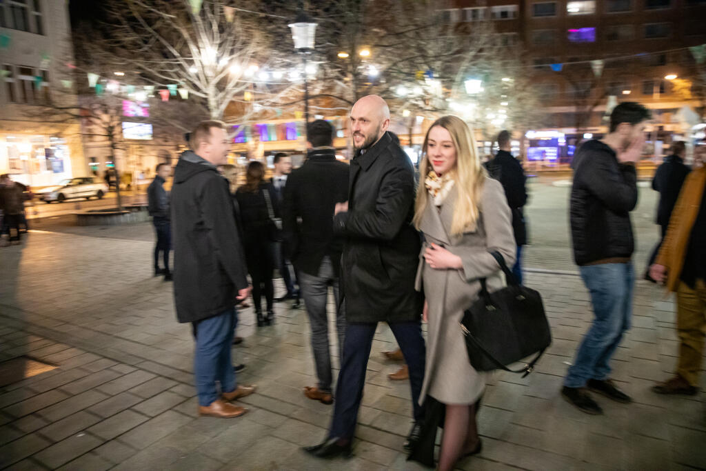 S úsmevom: Michal Truban prišiel do centrály PS/Spolu nadšený.