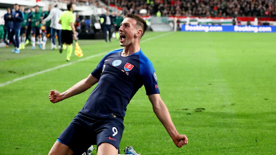 Na snímke futbalový kvalifikačný zápas Maďarsko Slovensnko, kvalifikácia na EURO 202, ktorý sa odohral v Budapešti.