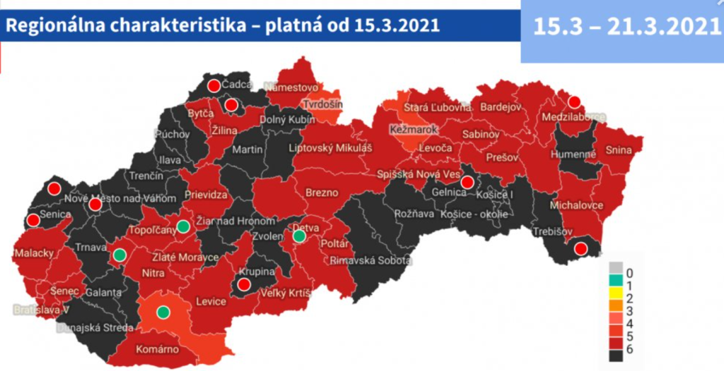 Nová mapa okresov od 15.3.