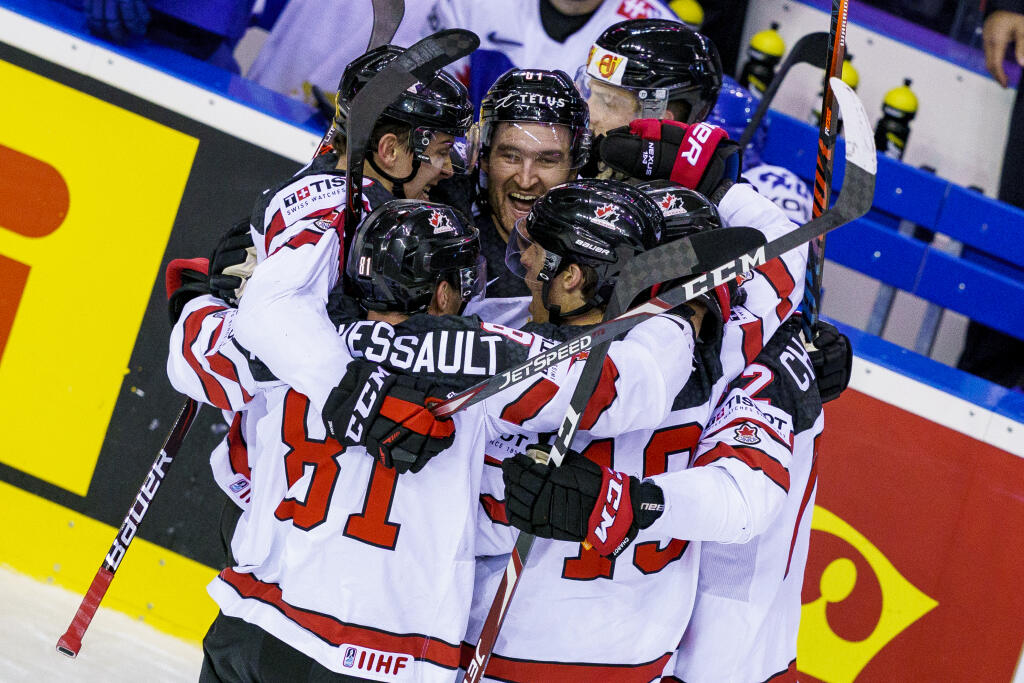 Na snímke Dylan Strome počas zápasu A skupiny hokejových Majstrovstiev sveta IIHF 2019 medzi reprezentáciami Slovenska a Kanady.