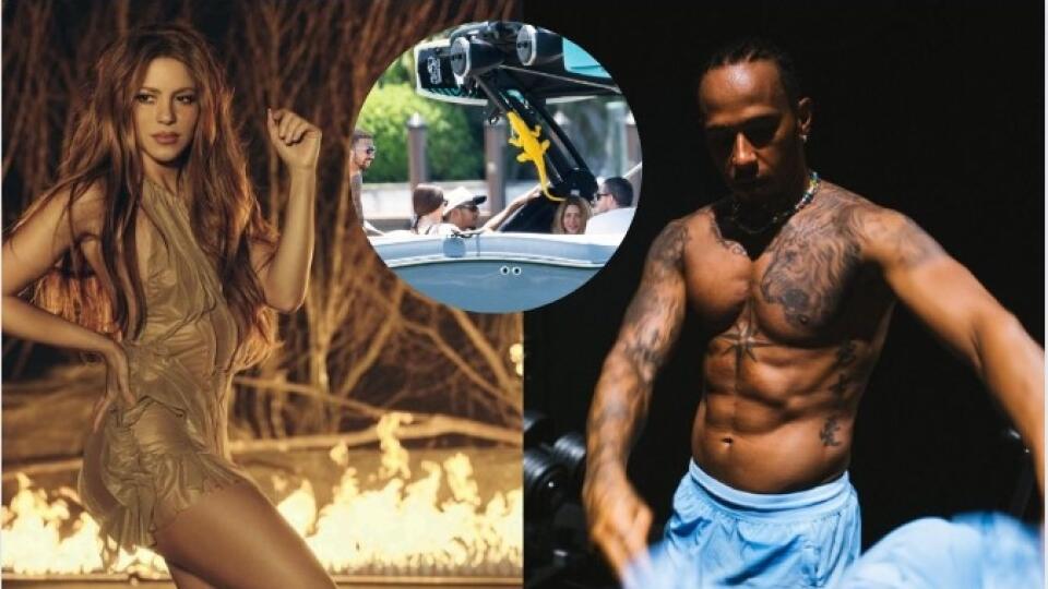 Hamilton a Shakira si užívajú spoločné chvíle na lodi.