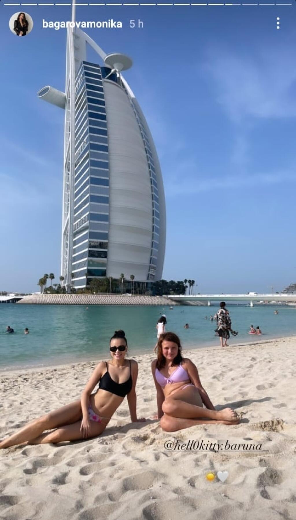 Monika Bagárová na dovolenke v Dubaji