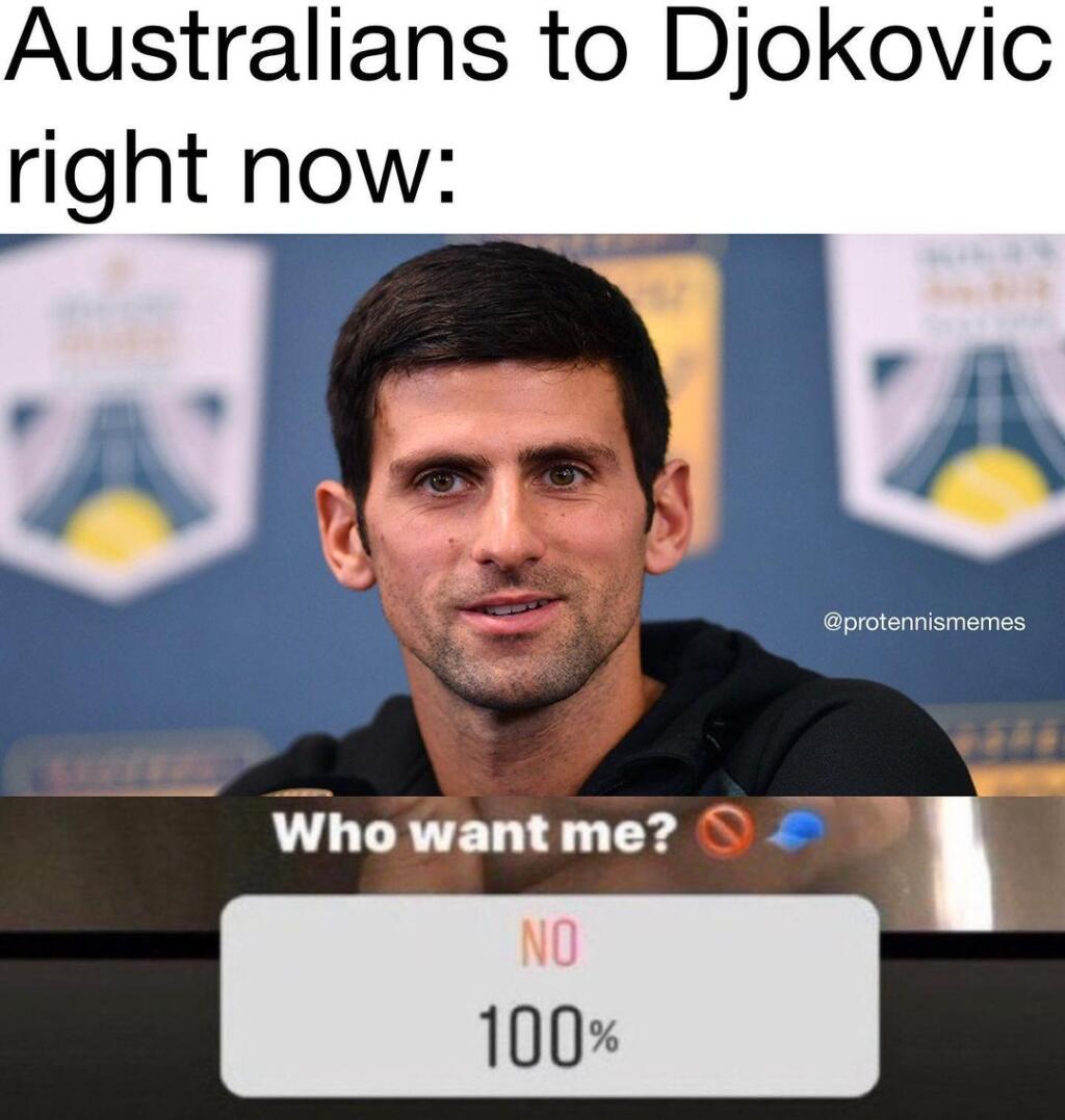 Internet po zamietnutí vstupu Djokovičovi do Austrálie zaplavili vtipy.