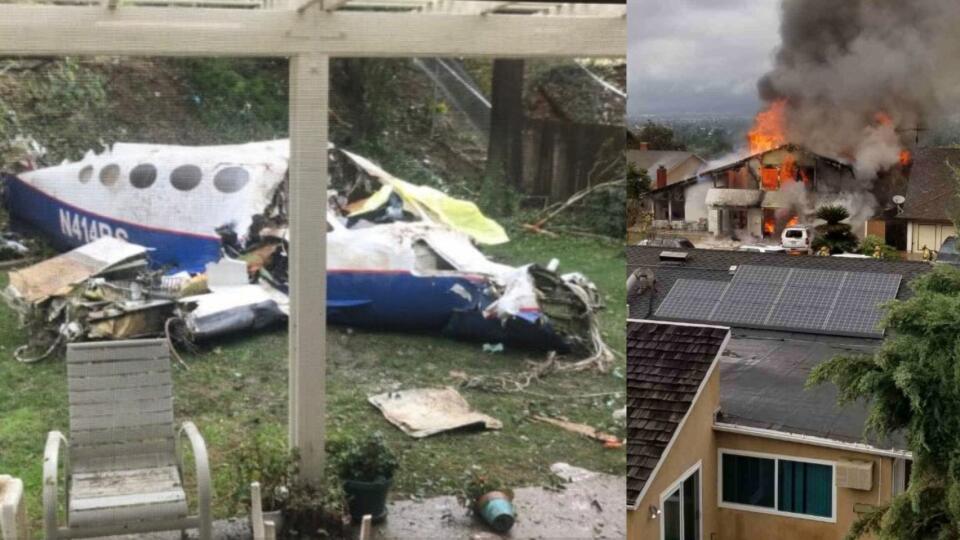 Malé lietadlo narazilo do rodinného domu v Kalifornii. 