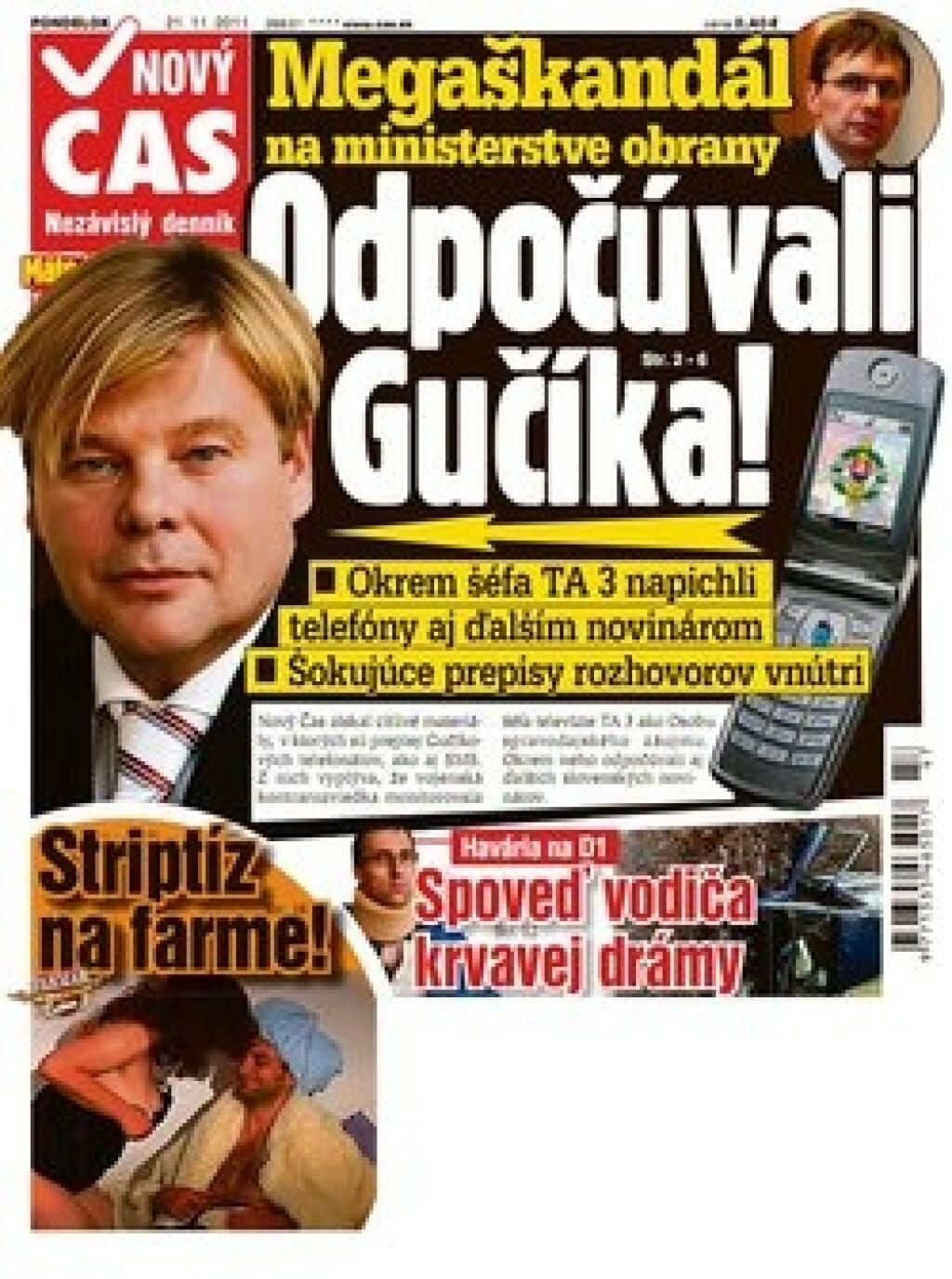 Titulky novín: Pravdu a Gučíka údajne odpočúvali