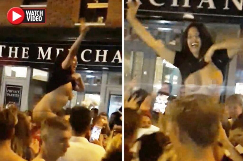 Hviezdička reality šou Big Brother Biannca Lake sa po postupe Anglicka do finále tiež odviazala. V nohavičkách a hore bez sa predvádzala na ulici.