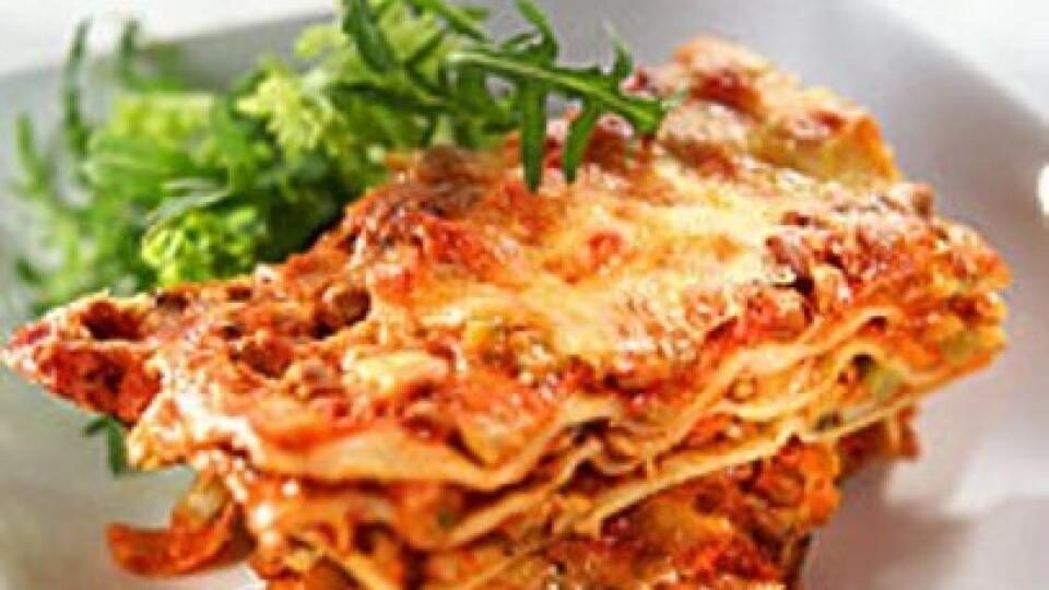 Lasagne s pórom a mletým mäsom