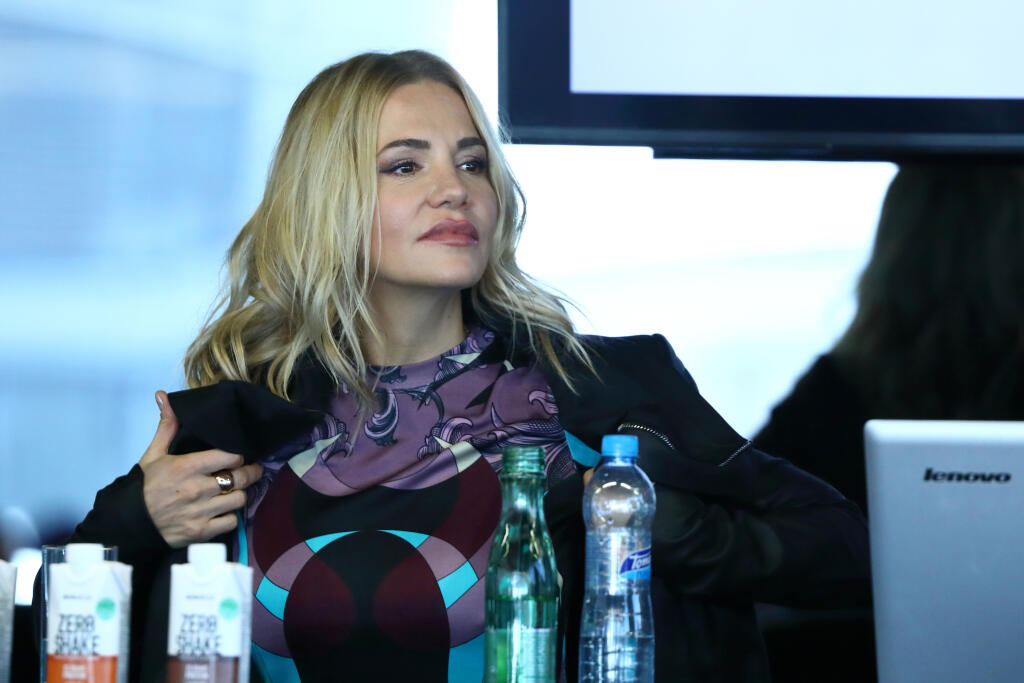 Na snímke tlačová konferencia firmy Biotech USA o búraní mýtov, hlavným hosťom bola Dara Rolins.