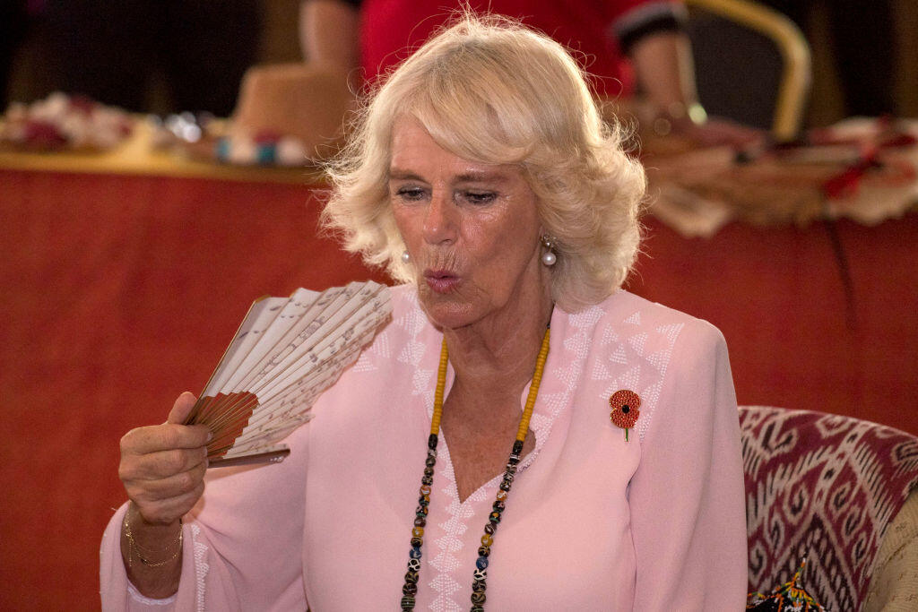 KUCHING, SARAWAK, MALAYSIA - NOVEMBER 06: Camilla, Duchess of Cornwall during a visit to the Sarawak Cultural Village, where visitors are encouraged to learn through engaging with culture, on November 6, 2017 in Kuching, Sarawak, Malaysia. Prince of Wales and Camilla, Duchess of Cornwall are on a tour of Singapore, Malaysia, Brunei and India. (Photo by Arthur Edwards - Pool /Getty Images)