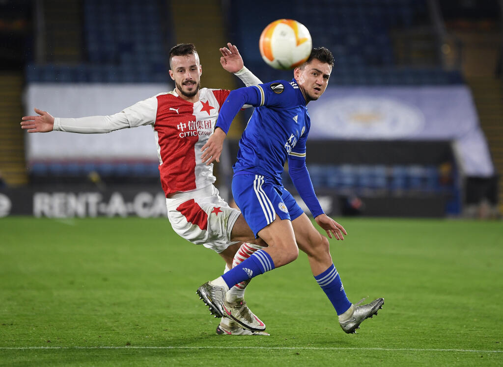 Jakub Hromada proti Leicesteru City.