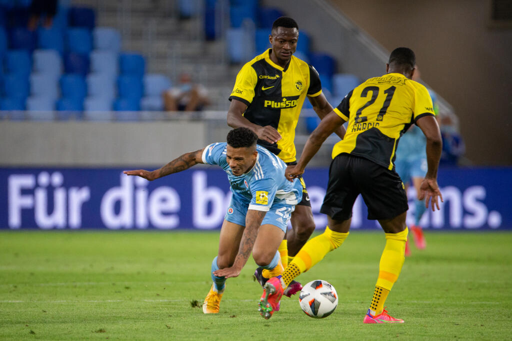 Druhé kolo Ligy majstrov 2021/2022 na Tehelnom poli kde sa stretli ŠK Slovan Bratislava a Young Boys Bern. Na snímke je Ulisses Garcia.