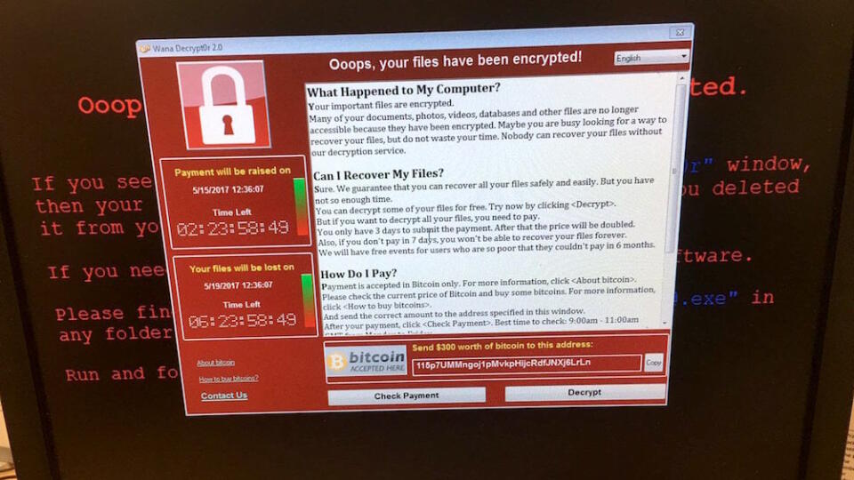 WannaCry zašifruje počítače a za ich odšifrovanie požaduje výkupné.