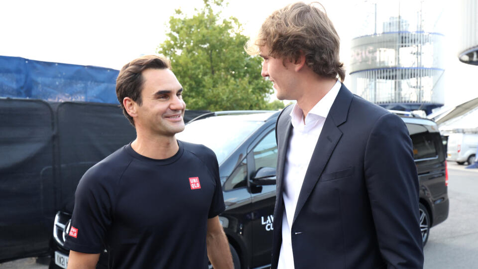 Roger Federer a Alexander Zverev.