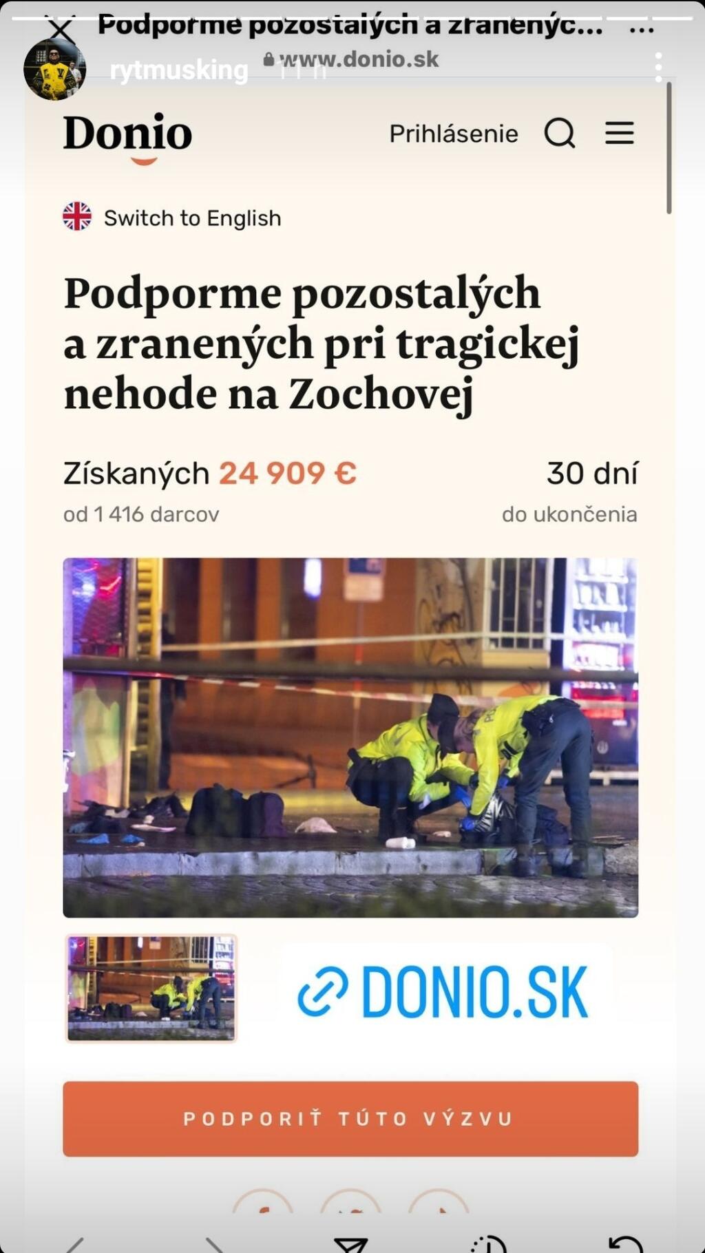 Rytmus sa taktiež ochotne zapojil do zbierky pre rodiny pozostalých a zranených. Vidno, že aj on má veľké srdce.
