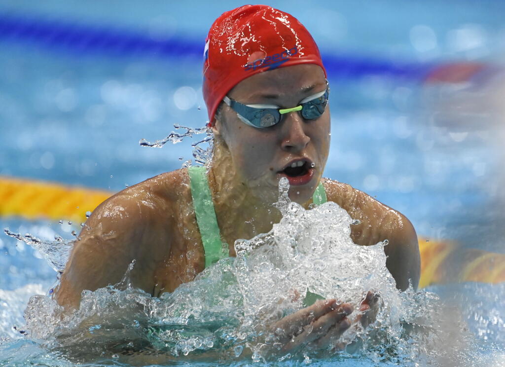 Andrea Podmaníková dlho čakala na potvrdenie svojej nominácie do Tokia, no keď prišla, o to sladší pocit z nej mala.
Andrea Podmanikova of Slovakia competes during the preliminaries of the women's 100 meters breaststroke at the European Aquatics Championships in Duna Arena in Budapest, Hungary, 18 May 2021. (MTI/Tamas Kovacs)