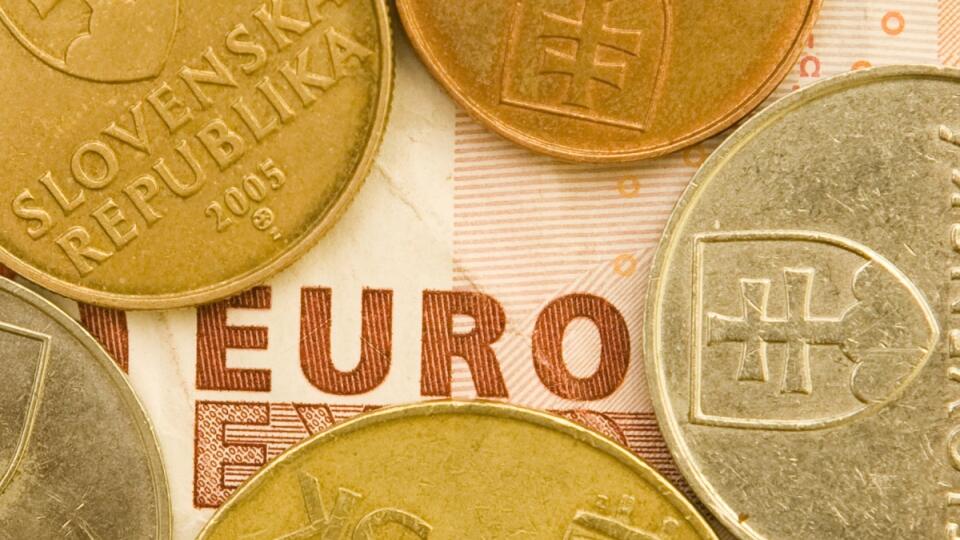 euro bankovka bankovky minca mince koruny slovenská koruna posilnenie