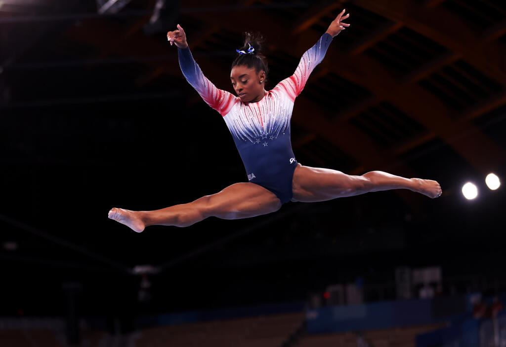 Simone Bilesová na olympiáde v Tokiu.