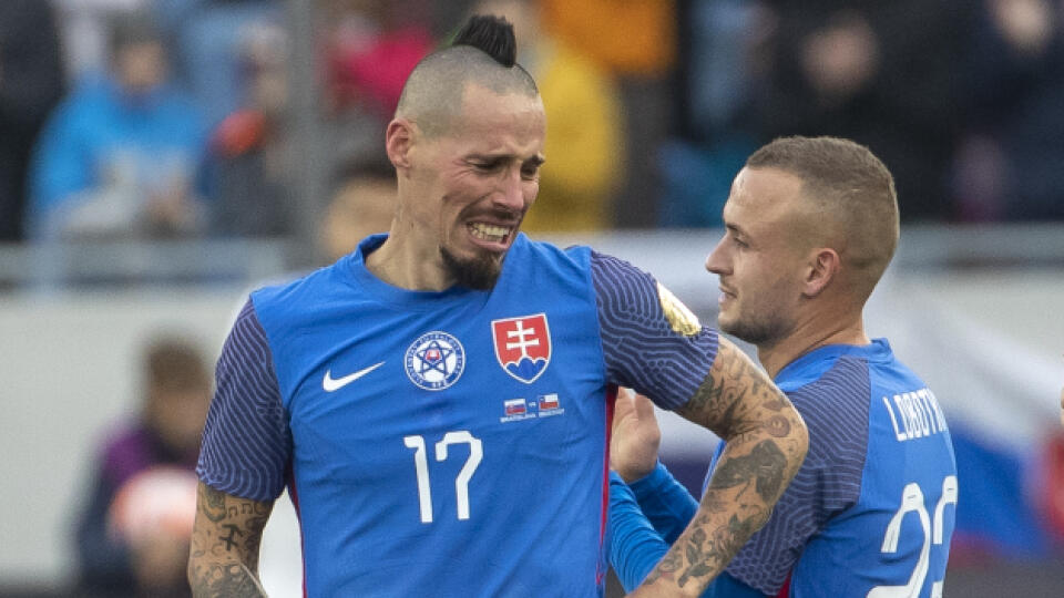 Slovenský futbalový reprezentant Marek Hamšík sa lúčil s reprezentáciou počas zápasu proti Čile.