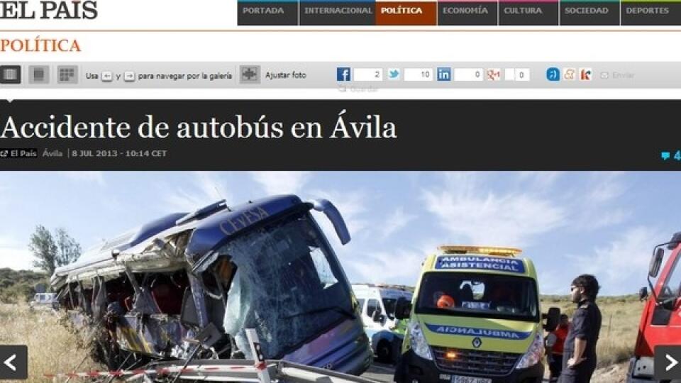 Nehoda autobusu v Španielsku si vyžiadala najmenej deväť obetí.