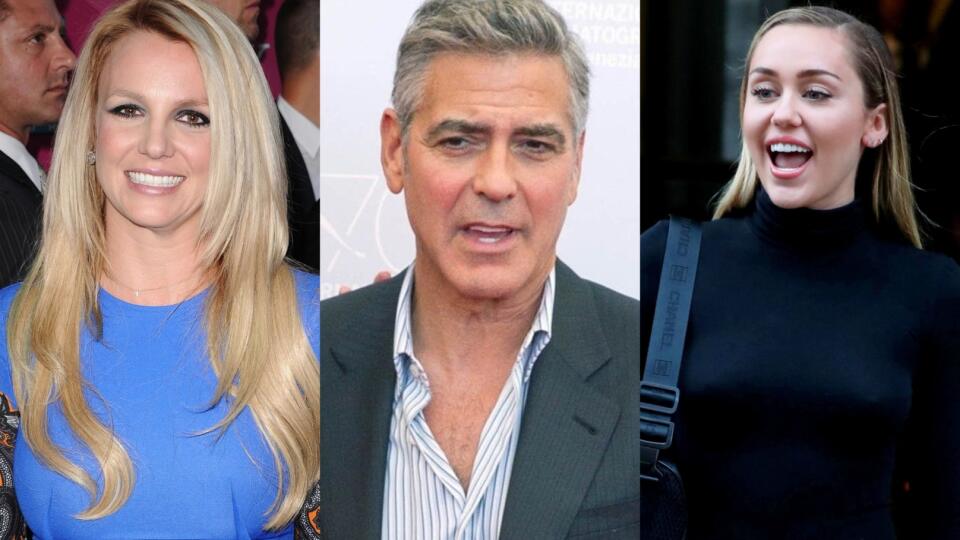 Britney Spears, George Clooney, Miley Cyrus