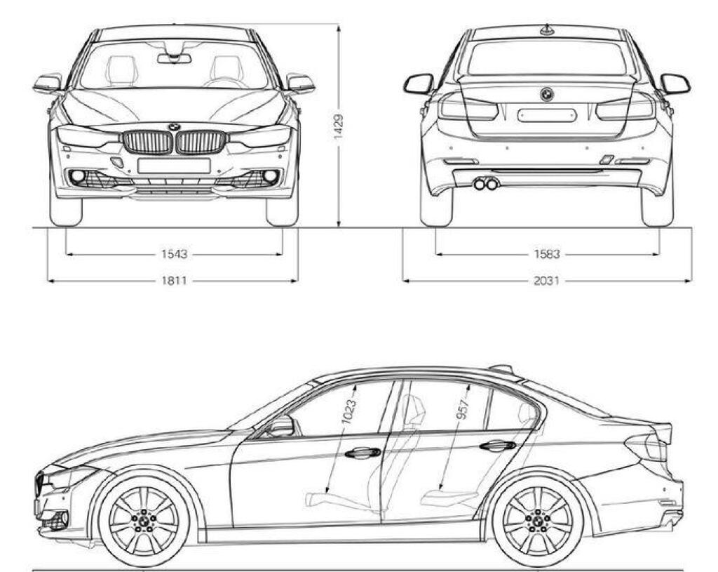 Длина а 3 2 0. BMW 3 габариты. BMW f30 габариты. Габариты БМВ f30. БМВ 3 ширина кузова.