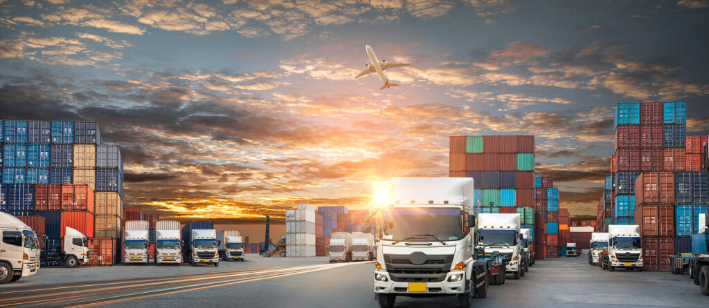 Container,Truck,In,Ship,Port,For,Business,Logistics,And,Transportation