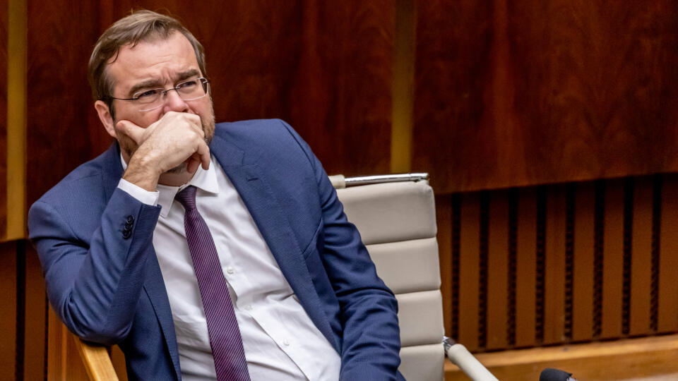Na snímke Marek Krajčí počas 78. schôdze NRSR.