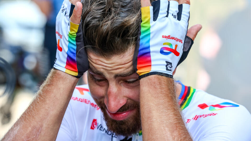 Na snímke je cieľ 20. etapy Tour de France 2023. Na snímke je Peter Sagan.