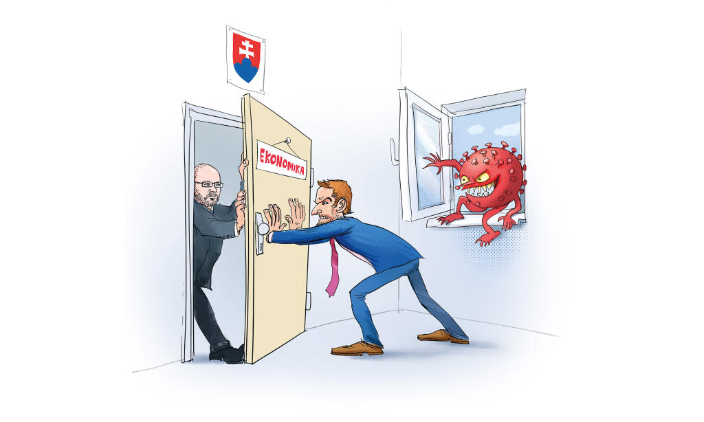 ilustracia, korona, sulik, matovic, ekonomika, dvere