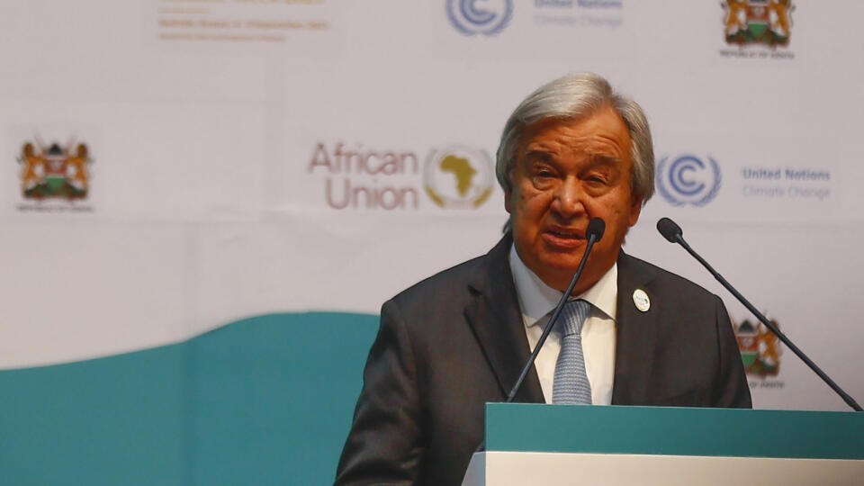 Generálny tajomník OSN Antonio Guterres, prejav v Kenyatta International Conference Center v Nairobi.