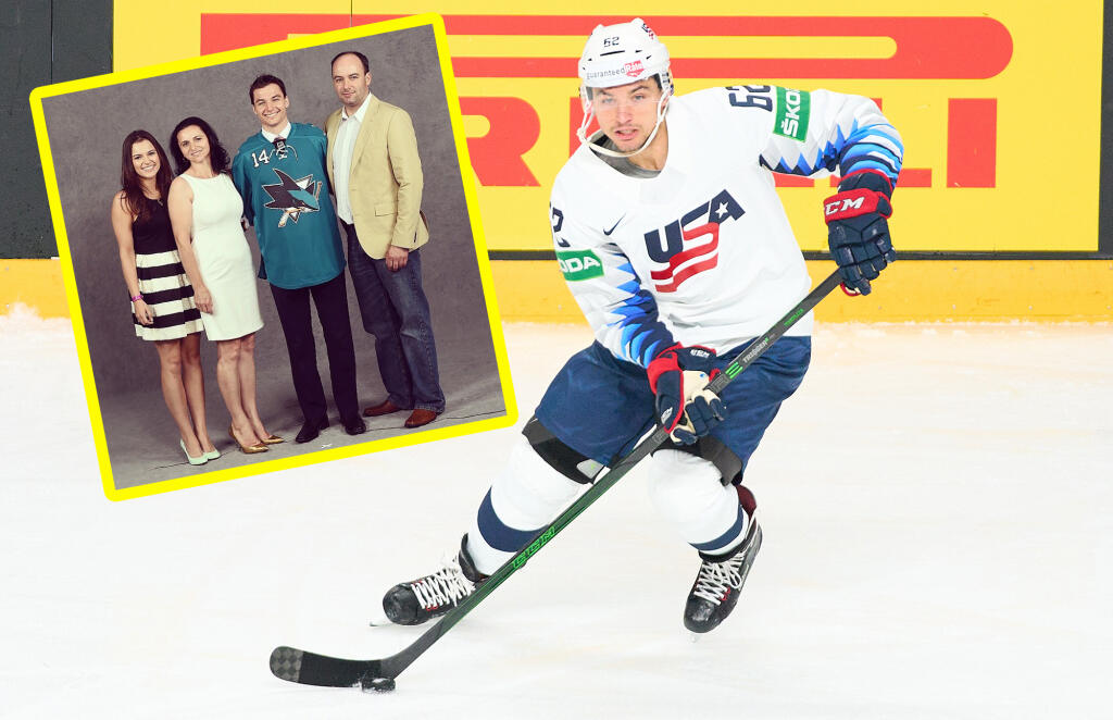 Kevin Labanc reprezentuje USA, na fotke vľavo s rodinou.