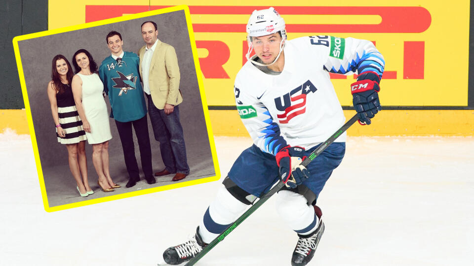 Kevin Labanc reprezentuje USA, na fotke vľavo s rodinou.