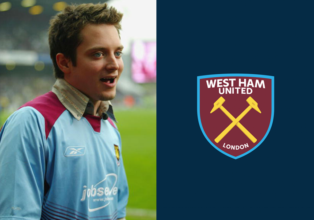 Elijah Wood –(West Ham) – Americký herec, ktorého najznámejšou je úloha Froda Bublíka v trilógii „Pán prsteňov“ fandil v minulosti skôr Manchestru United. Po tom čo v roku 2005 stvárnil úlohu Matta Bucknera, fanúšika West Hamu United, vo filme Hooligans, sa stal fanúšikom tohto klubu aj v reálnom živote.