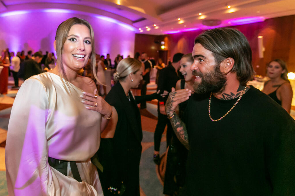 Na snímke je Barbora Franeková a Filip Šebo na párty v hoteli Hilton.